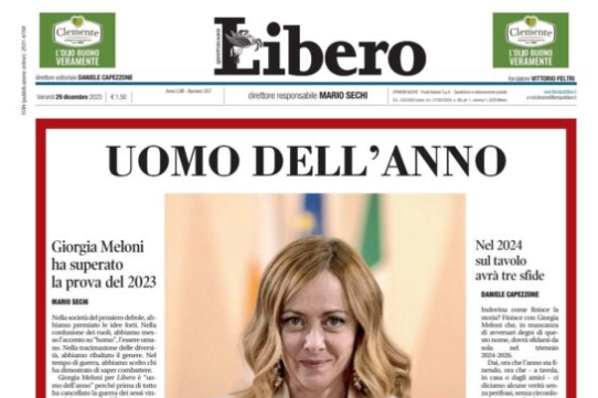 Ιταλία: Η Τζόρτζια Μελόνι “άνδρας της χρονιάς” σύμφωνα με την εφημερίδα Libero