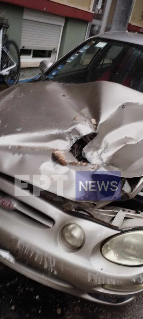 Χανιά: Κομμάτι τσιμέντου από μπαλκόνι έπεσε σε αυτοκίνητο