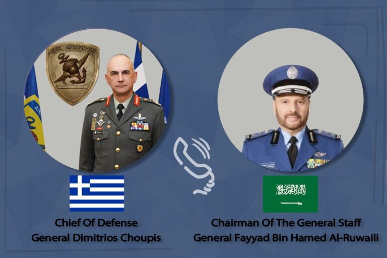 Τηλεφωνική επικοινωνία του Αρχηγού ΓΕΕΘΑ Δ. Χούπη με τον Αρχηγό του Γενικού Επιτελείου Ενόπλων Δυνάμεων της Σαουδικής Αραβίας