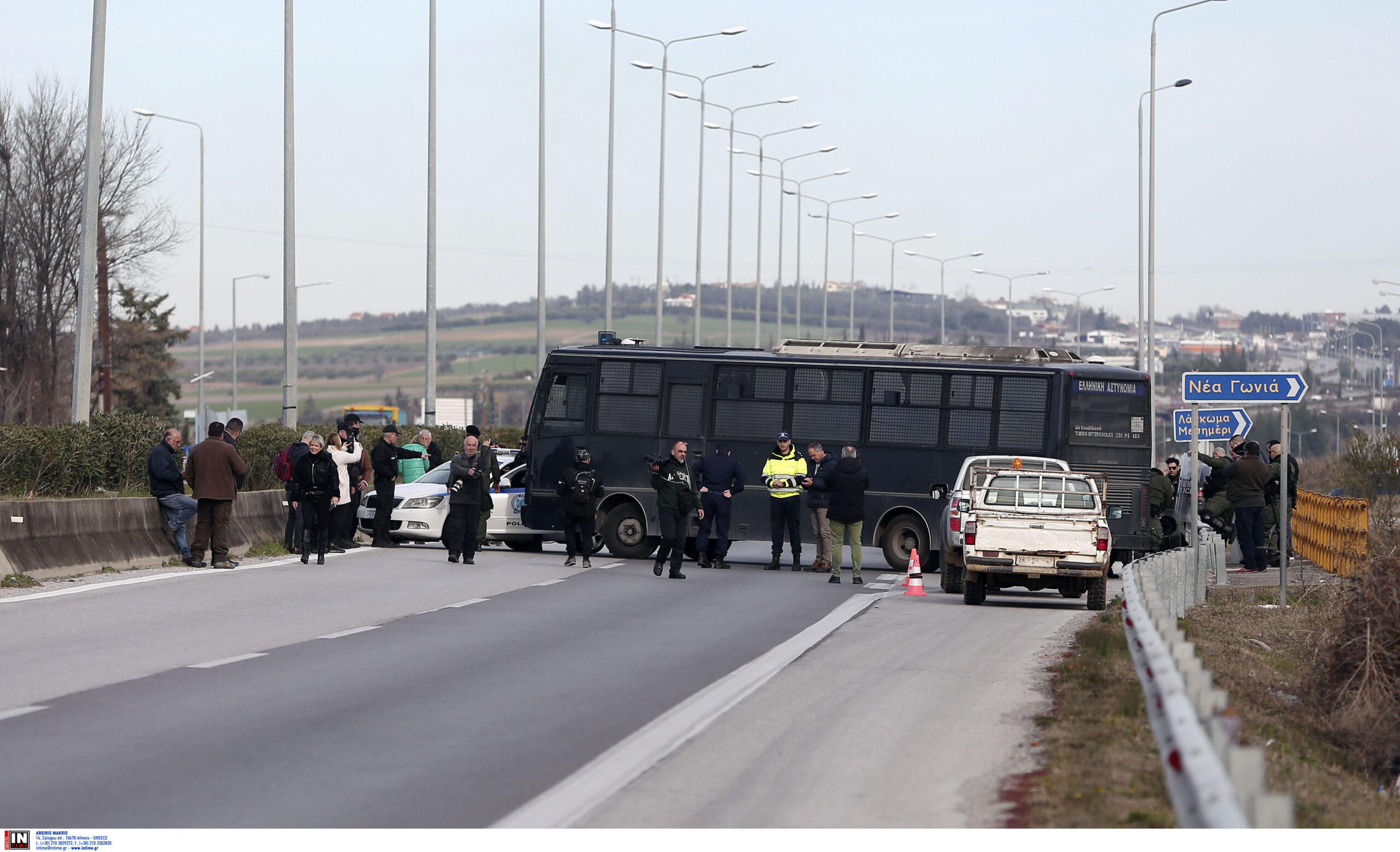 Θεσσαλονίκη: Μπλόκο της αστυνομίας στους αγρότες της Επανομής
