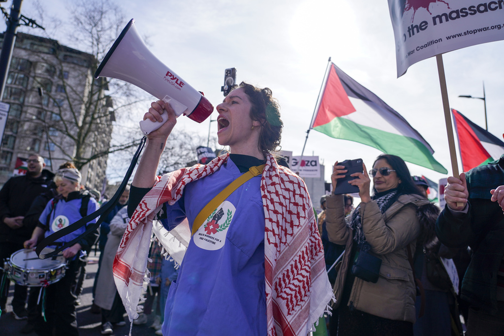 Britain Israel Palestinian Protest