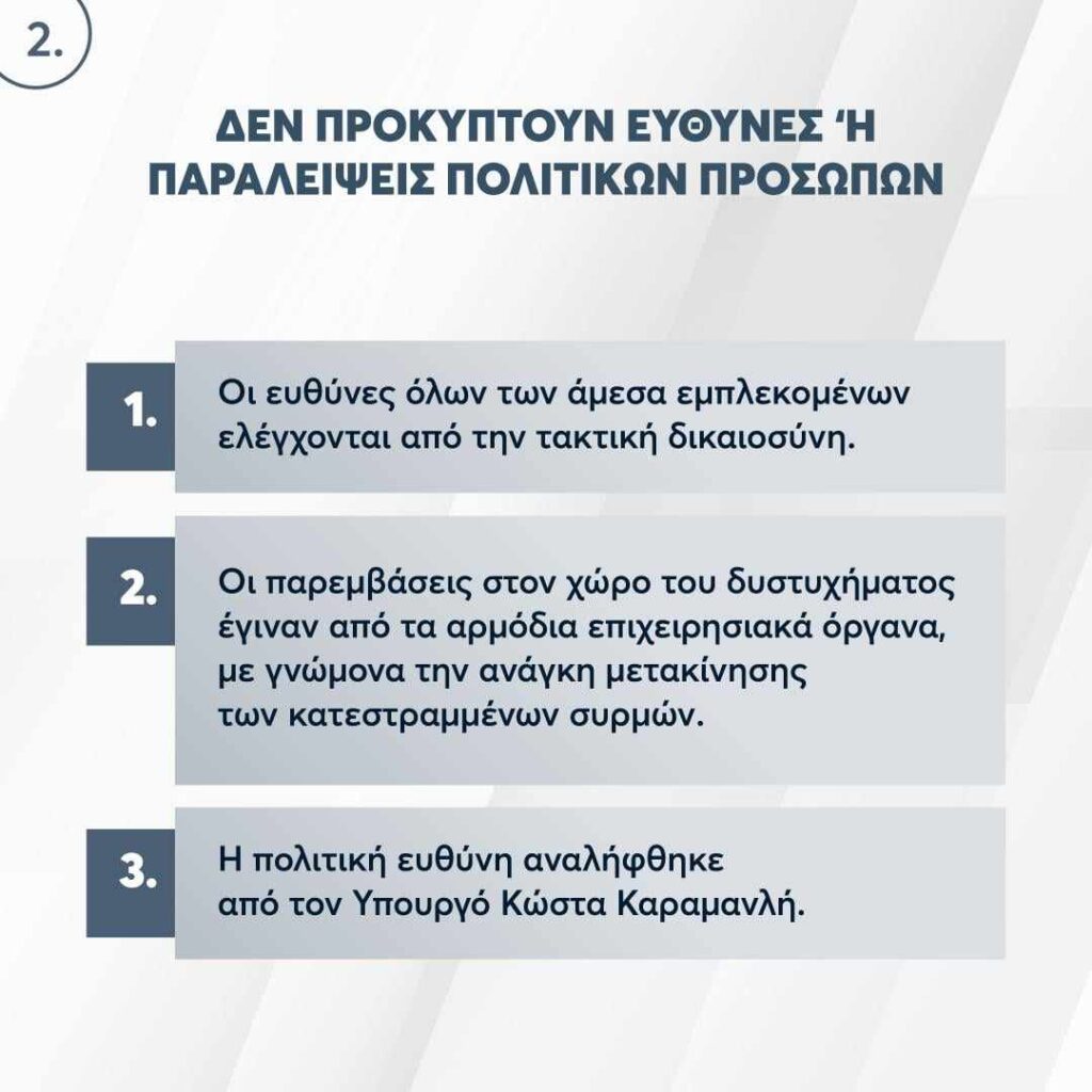 Το πόρισμα της ΝΔ για τα Τέμπη: Τα 6+1 μοιραία λάθη – Ο Γενικός Κανονισμός Κινήσεως παραβιάστηκε 7 φορές