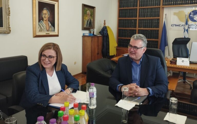 Σέρρες: Επίσκεψη της Ευρωβουλευτού Μαρίας Σπυράκη στο Επιμελητήριο