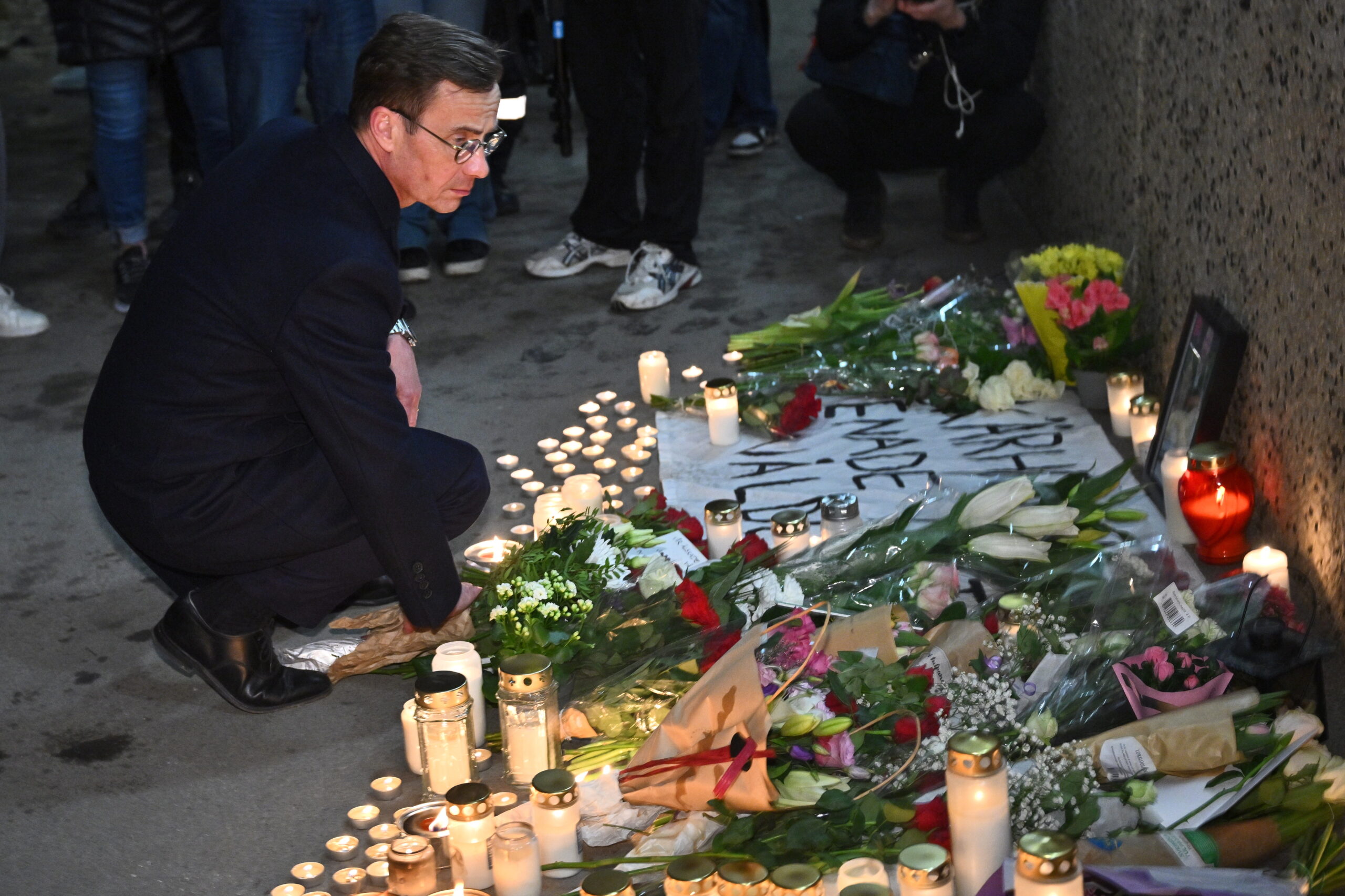 Memorial site of a fatal attack in southern Stockholm