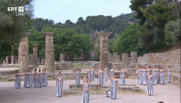 Αρχαία Ολυμπία: Τελετή της Αφής της Ολυμπιακής Φλόγας για την Ολυμπιάδα του 2024 στο Παρίσι