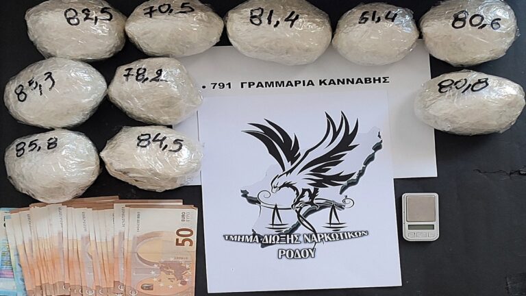 Ρόδος: Έφερε με το πλοίο της γραμμής 790 γραμμάρια κάνναβη, αλλά κατέληξε με χειροπέδες