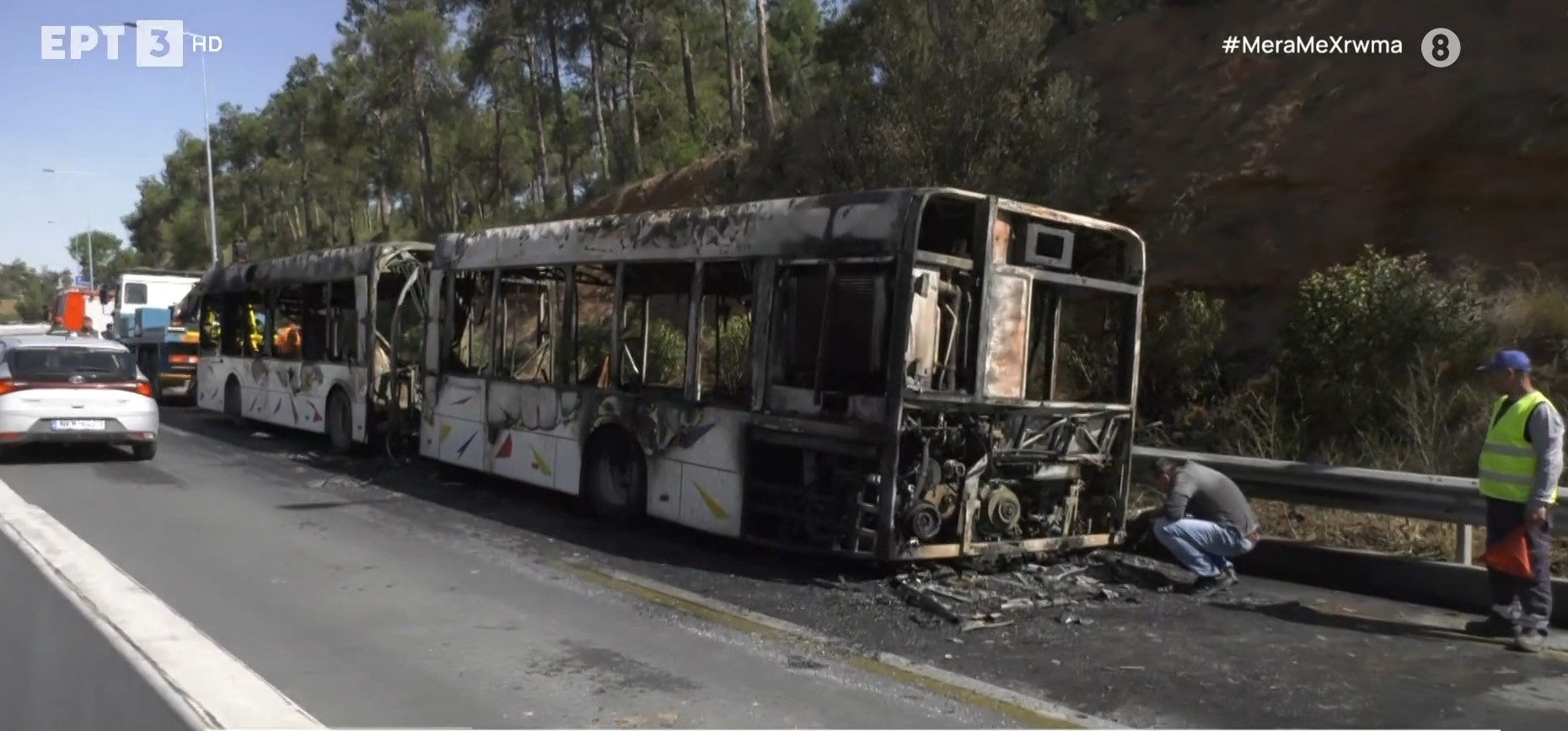 Θεσσαλονίκη: Φωτιά σε λεωφορείο του ΟΑΣΘ στην Περιφερειακή – Έσβησε χωρίς τραυματίες (video)
