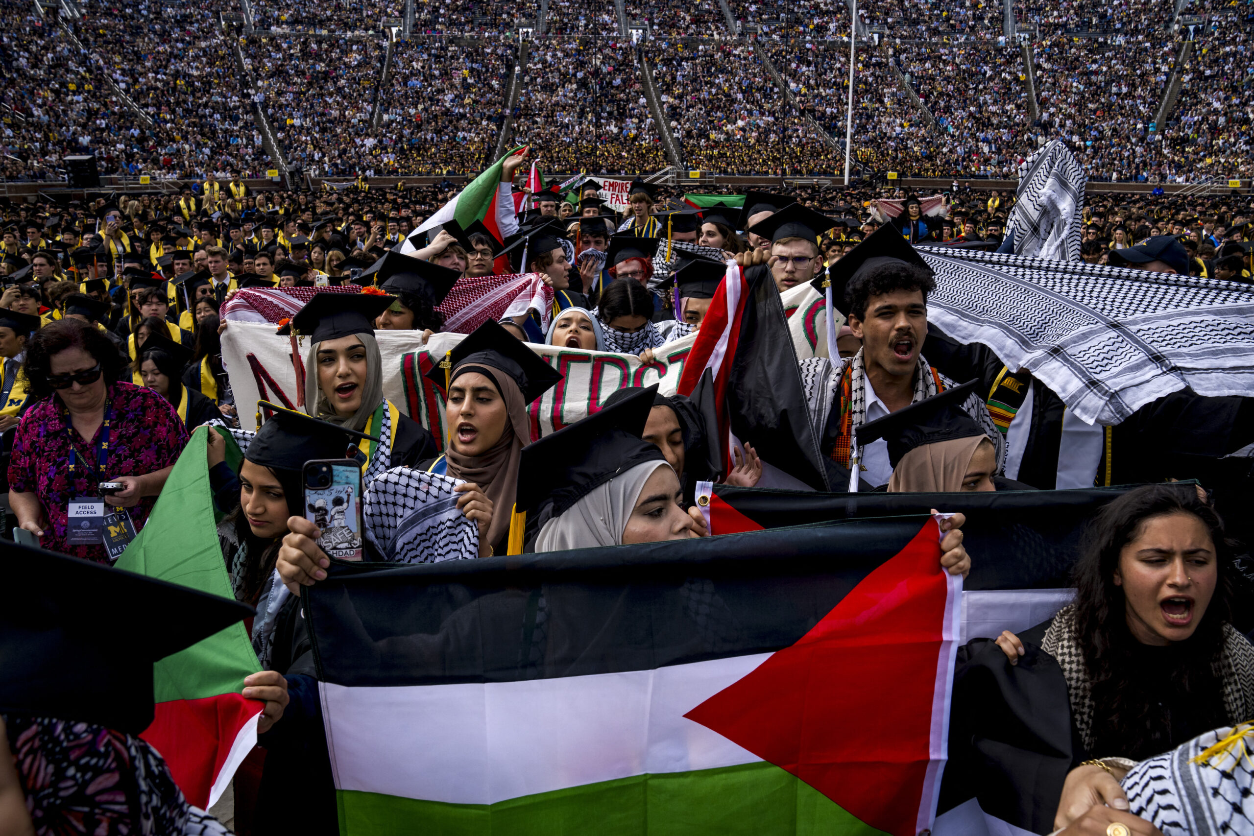 Commencement Ceremony Held At University Of Michigan Amid Ongoing Pro Palestinian Protests On Campus