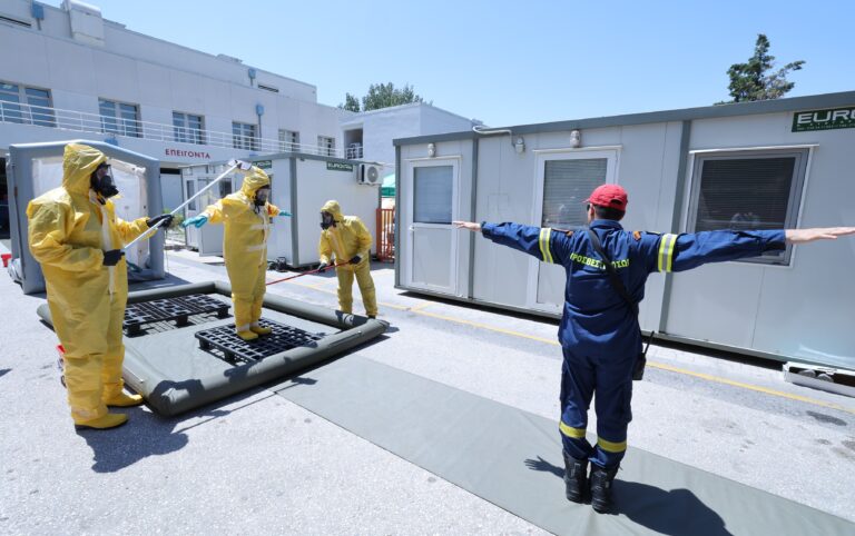 Άσκηση ετοιμότητας για την αντιμετώπιση κινδύνου έκθεσης σε βιολογική απειλή στο νοσοκομείο Παπαγεωργίου