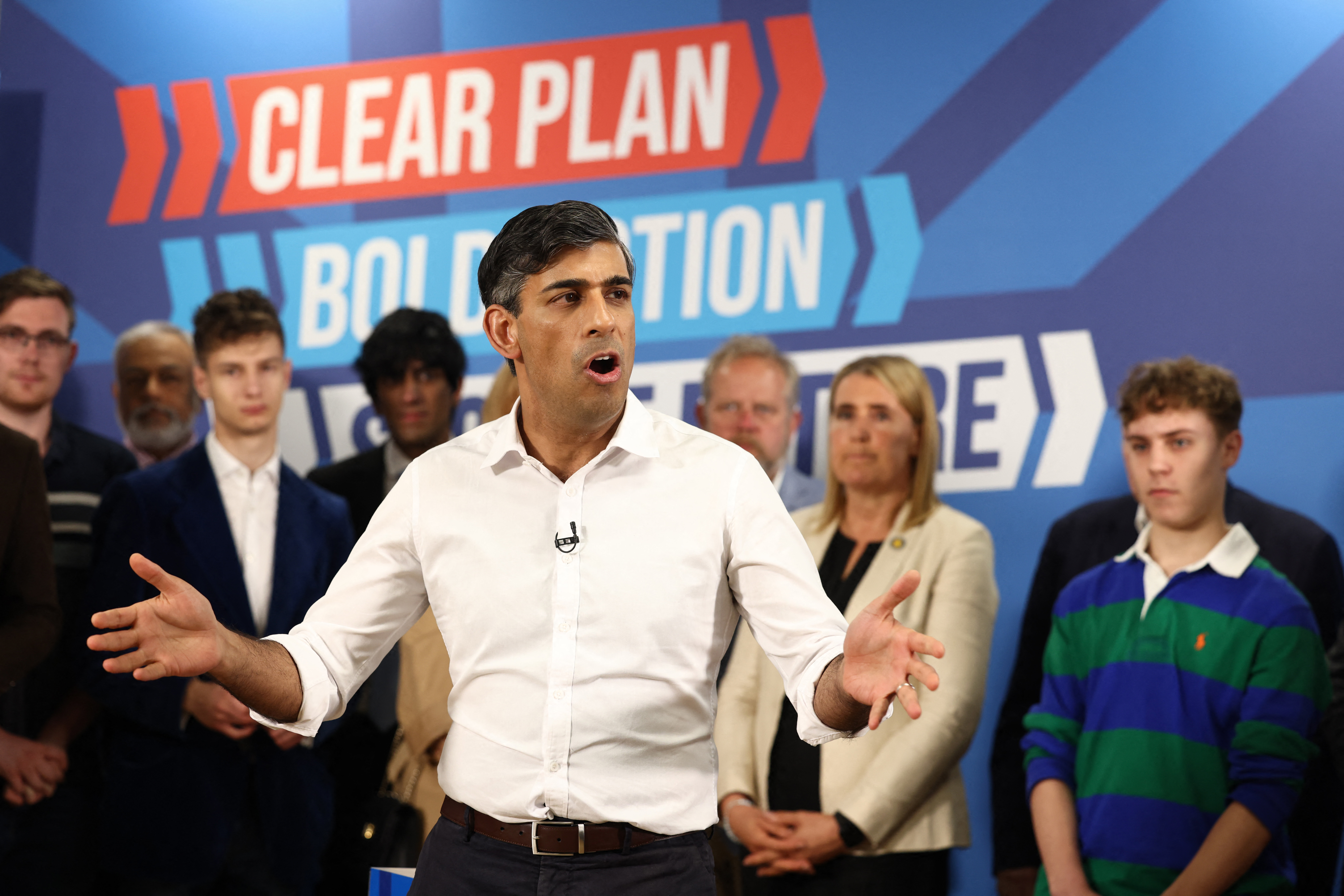 Rishi Sunak speaks at Conservative General election campaign event