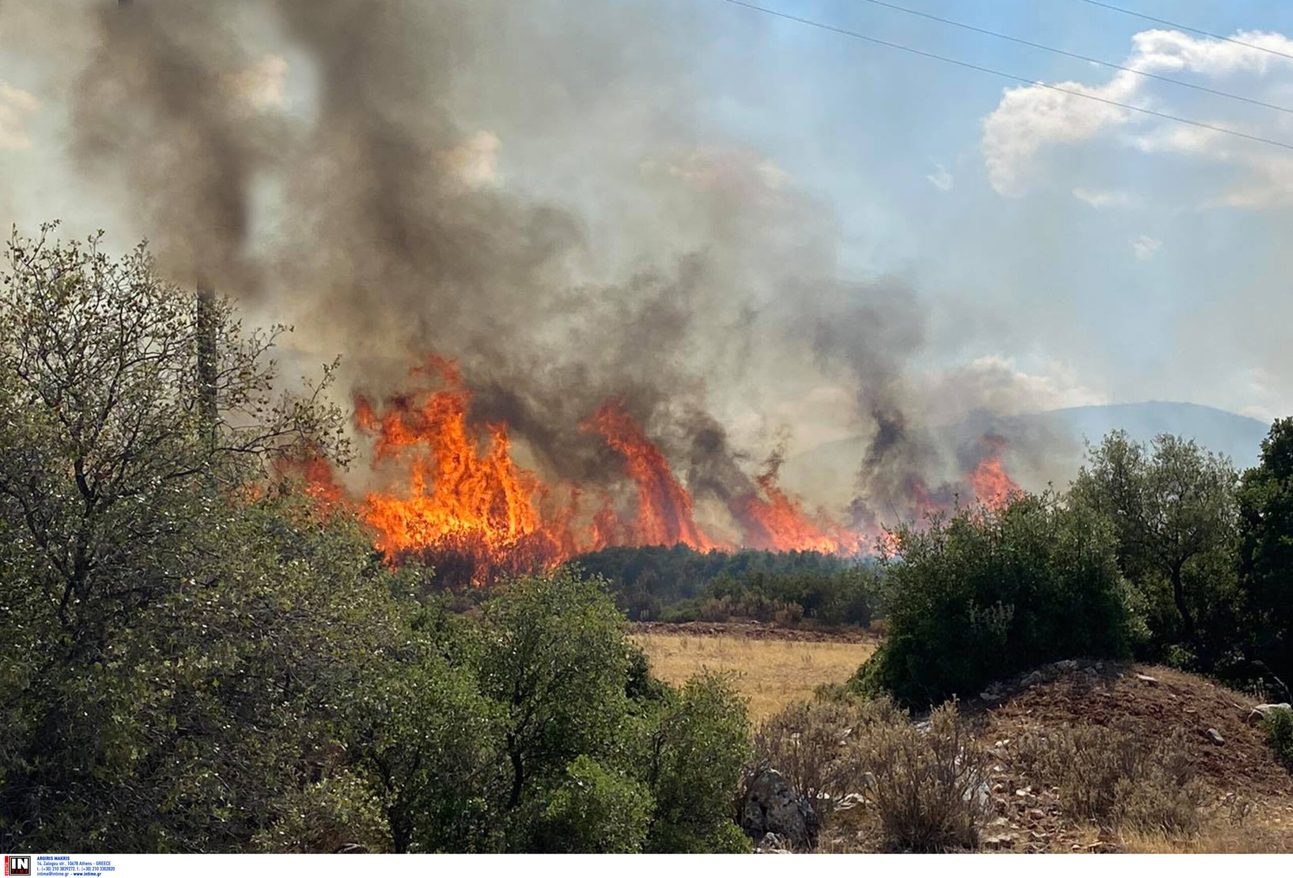 Φωτιά στην Αργολίδα: 112 για τους κατοίκους στην Πετροθάλασσα