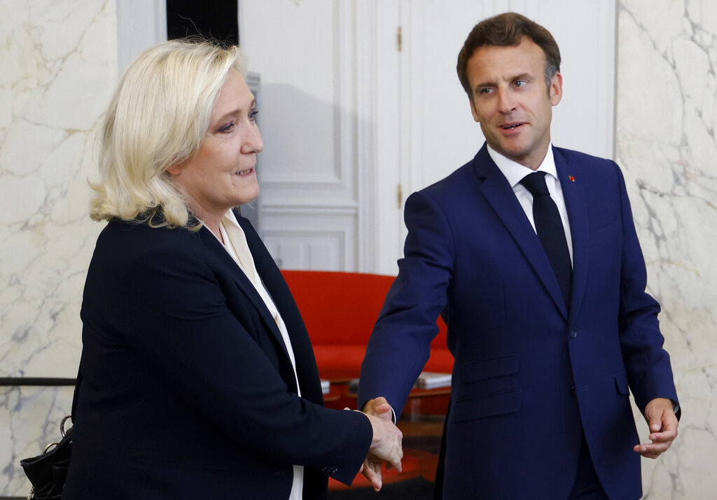 French President Macron meets head of the Les Republicains party Jacob