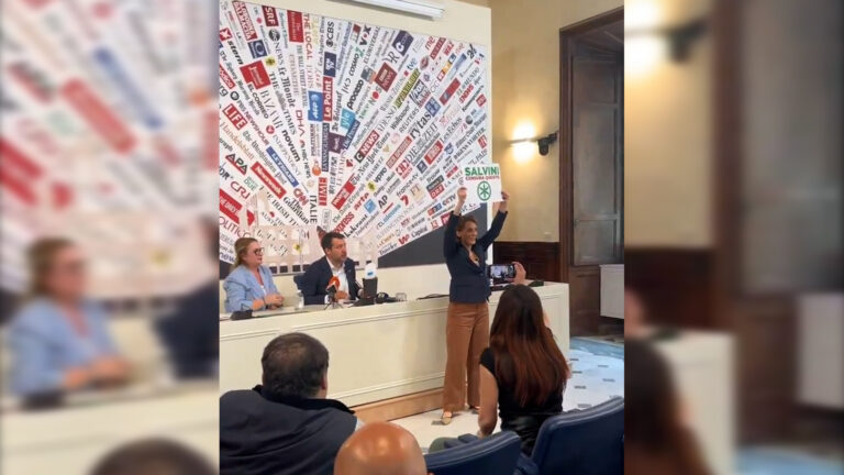 Ρώμη: Ακτιβίστρια προσπάθησε να δώσει στον Σαλβίνι ένα βάζο με κάνναβη – «Peace and love, τα ναρκωτικά βλάπτουν» η απάντησή του