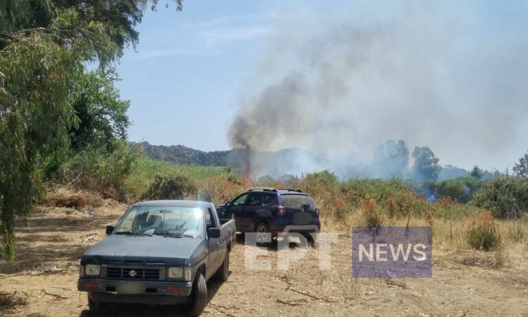 Υπο μερικό έλεγχο η πυρκαγιά κοντά σε καταυλισμό Ρομά στην Σπάρτη