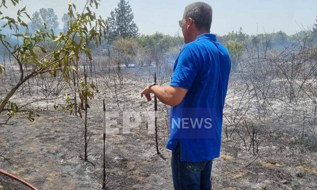 Πυρκαγιά κοντά σε καταυλισμό Ρομά στην Σπάρτη – Προληπτική απομάκρυνση οικογενειών