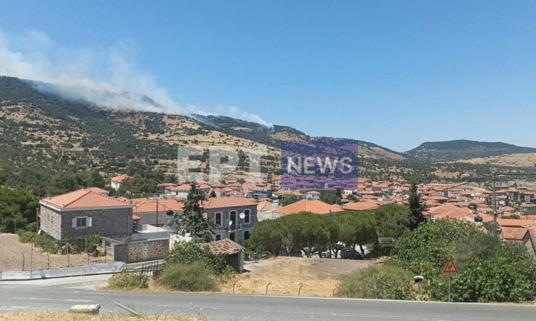 Λέσβος: Πυρκαγιά στο Μανταμάδο – Στη μάχη και εναέρια μέσα – Εστία και στις Καμάρες Καλλονής (βίντεο)