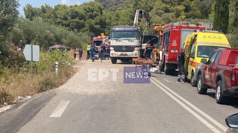 Ασύλληπτη τραγωδία – Τέσσερις νεκροί, ανάμεσά τους δύο παιδιά, σε τροχαίο με ανατροπή φορτηγού στην Ελαία Μεσσηνίας