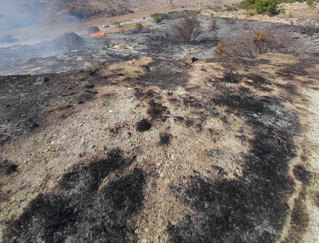 Φωτιά σε αγροτική περιοχή της Ερεσού