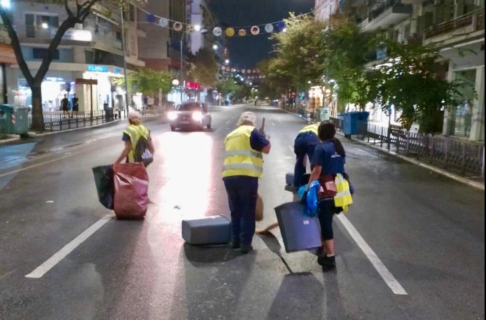 Δήμος Θεσσαλονίκης: Επιχείρηση καθαρισμού της πόλης μετά τις κινητοποιήσεις