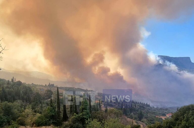 Φωτιά στην Κορινθία: Μάχη με τις αναζωπυρώσεις – Μηνύματα 112 για εκκένωση χωριών