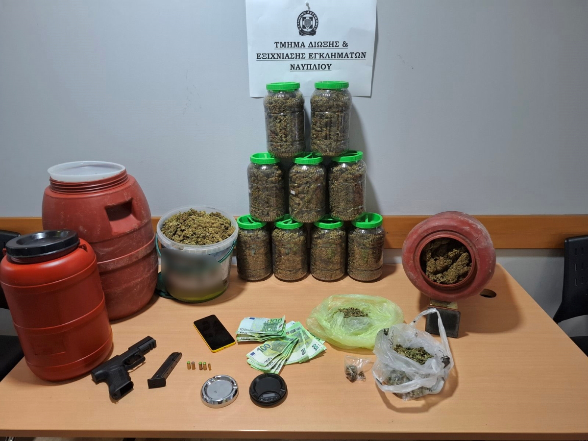 Σύλληψη δύο ατόμων στην Αρκαδία για υποθέσεις ναρκωτικών