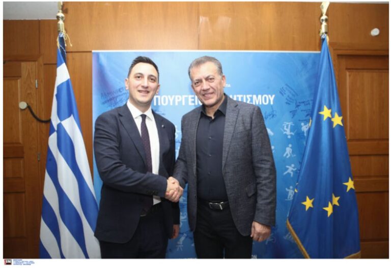 Συνάντηση του Γιάννη Βρούτση με τον Ευρωπαίο Επίτροπο για τον Αθλητισμό Γκλεν Μικάλεφ