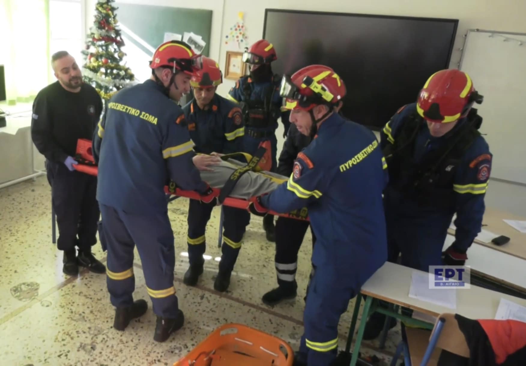 Άσκηση ετοιμότητας στο Πρότυπο Γυμνάσιο Μυτιλήνης (βίντεο)