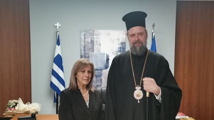 Συνάντηση της Περιφερειάρχη Κεντρικής Μακεδονίας Αθηνάς Αηδονά με τον Μητροπολίτη Θεσσαλονίκης Φιλόθεο