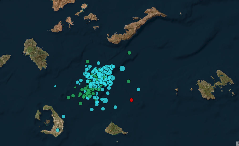 Νέα δόνηση 4,4 στα 15 χλμ ΝΔ της Αμοργού