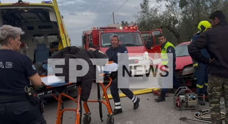 Τροχαίο με τρεις τραυματίες στο Σκουροχώρι Πύργου