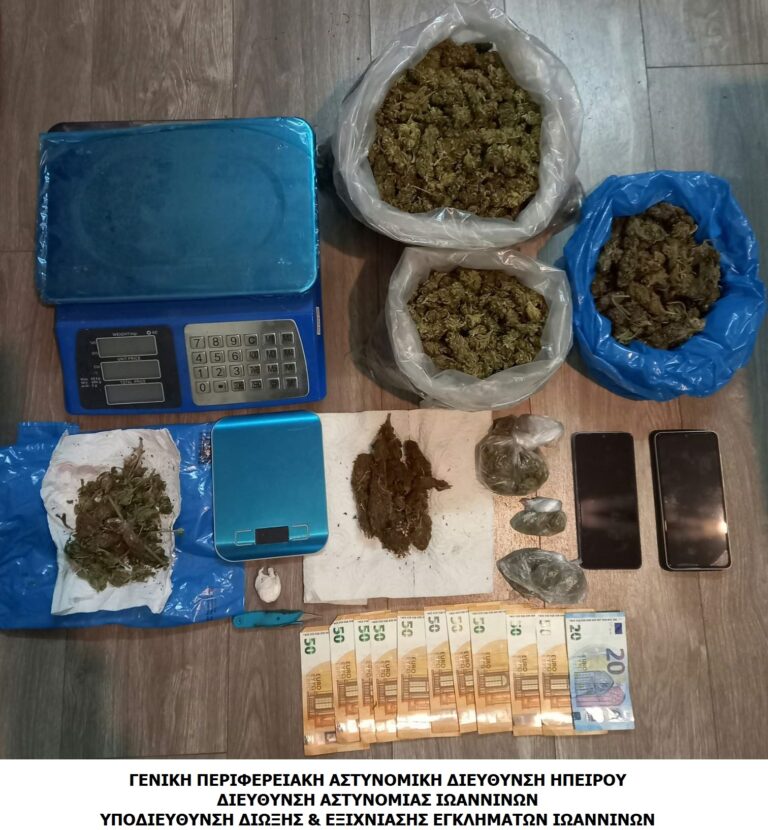 Συνελήφθησαν δύο άτομα στα Ιωάννινα για υπόθεση ναρκωτικών