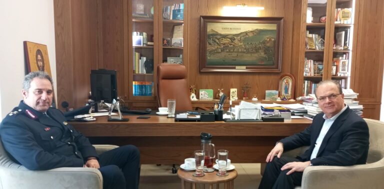 Ρέθυμνο: Πρώτη συνάντηση του δημάρχου Γ. Μαρινάκη με το νέο αστυνομικό διευθυντή