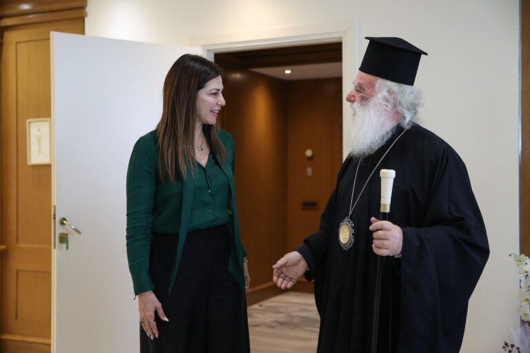 Συνάντηση της Σ. Ζαχαράκη με τον Πατριάρχη Αλεξανδρείας και πάσης Αφρικής, Θεόδωρο Β’