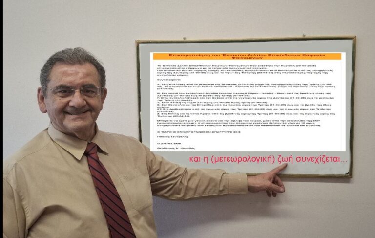 Θ. Κολυδάς: Το τελευταίο έκτακτο δελτίο της καριέρας του στην ΕΜΥ μετά από 40 χρόνια – Τι έγραψε στα social media