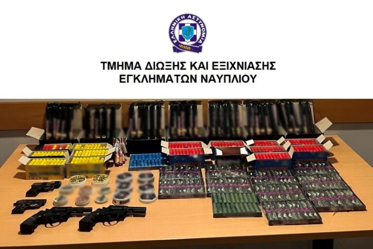 Σύλληψη 20χρονου στην Αργολίδα για κροτίδες