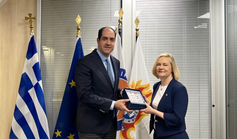 Συνάντηση Υπουργού Κλιματικής Κρίσης και Πολιτικής Προστασίας Γιάννη Κεφαλογιάννη με την Υπουργό Εσωτερικών της Φινλανδίας Mari Rantanen