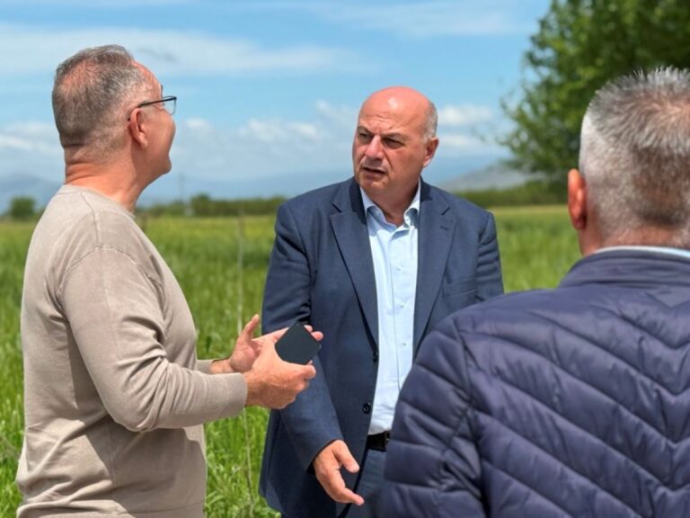 Σε πληγείσες καλλιέργειες του Παλαμά ο υπουργός Αγροτικής Ανάπτυξης Κ. Τσιάρας
