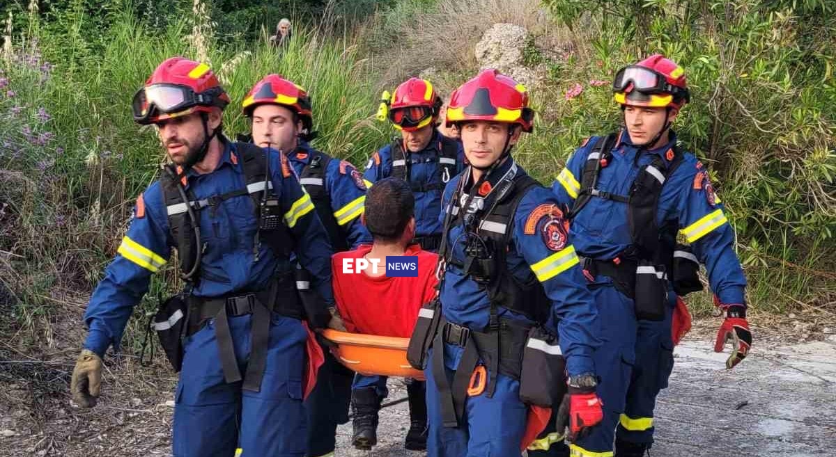 Κέρκυρα: Απεγκλωβισμός εργάτη από δύσβατη χαράδρα στον Κοντογιαλό