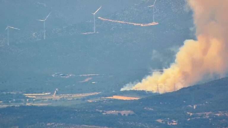 Φωτιά στη Ριτσώνα – Επιχειρούν και εναέρια μέσα