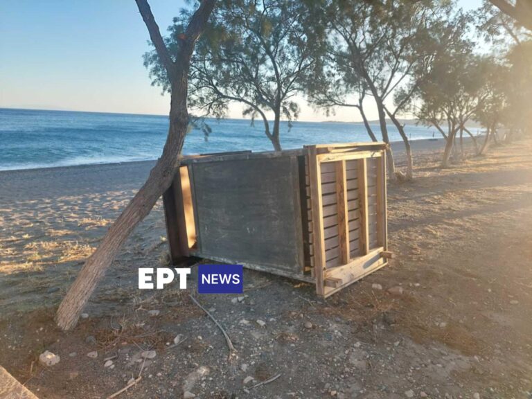 Ζημιές στο παραλιακό μέτωπο των Βατερών από τους ισχυρούς ανέμους (φωτογραφίες)
