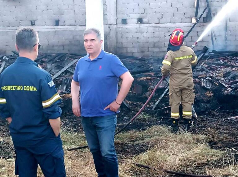 Φλώρινα: Άμεση επέμβαση της πυροσβεστικής και πολιτικής προστασίας σε φωτιά σε κτηνοτροφική μονάδα