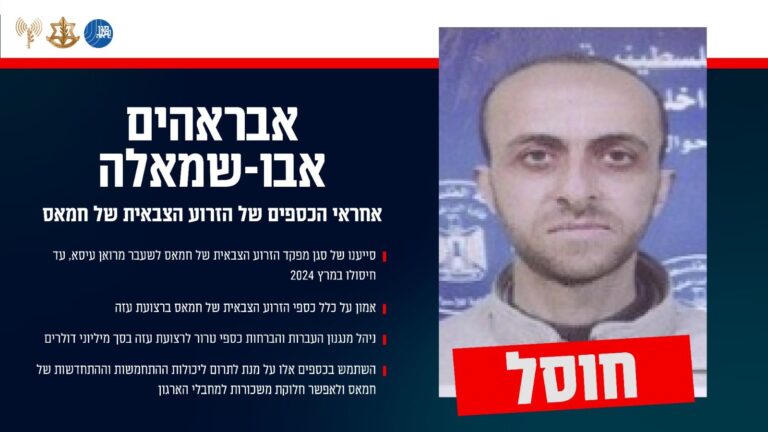 Οι IDF ανακοίνωσαν ότι σκότωσαν τον επικεφαλής των οικονομικών του στρατιωτικού σκέλους της Χαμάς