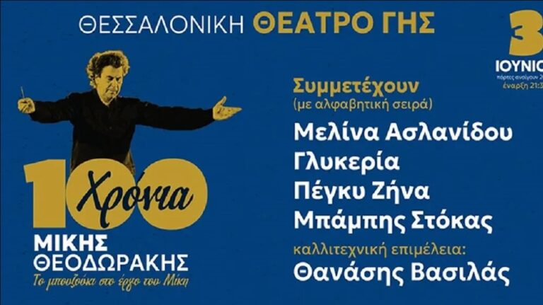 Θεσσαλονίκη: Ακυρώνεται η συναυλία για τα 100 χρόνια Μίκης Θεοδωράκης στο Θέατρο Γης