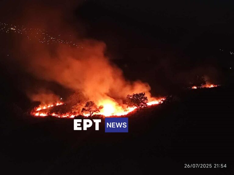 Φωτιά σε δύσβατη περιοχή στην Αμφιλοχία