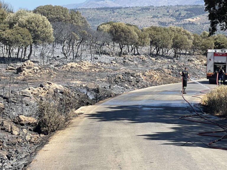 Χανιά: Προβλήματα στην άρδευση στα Κεραμιά, μετά τη φωτιά στα Μεγάλα Χωράφια