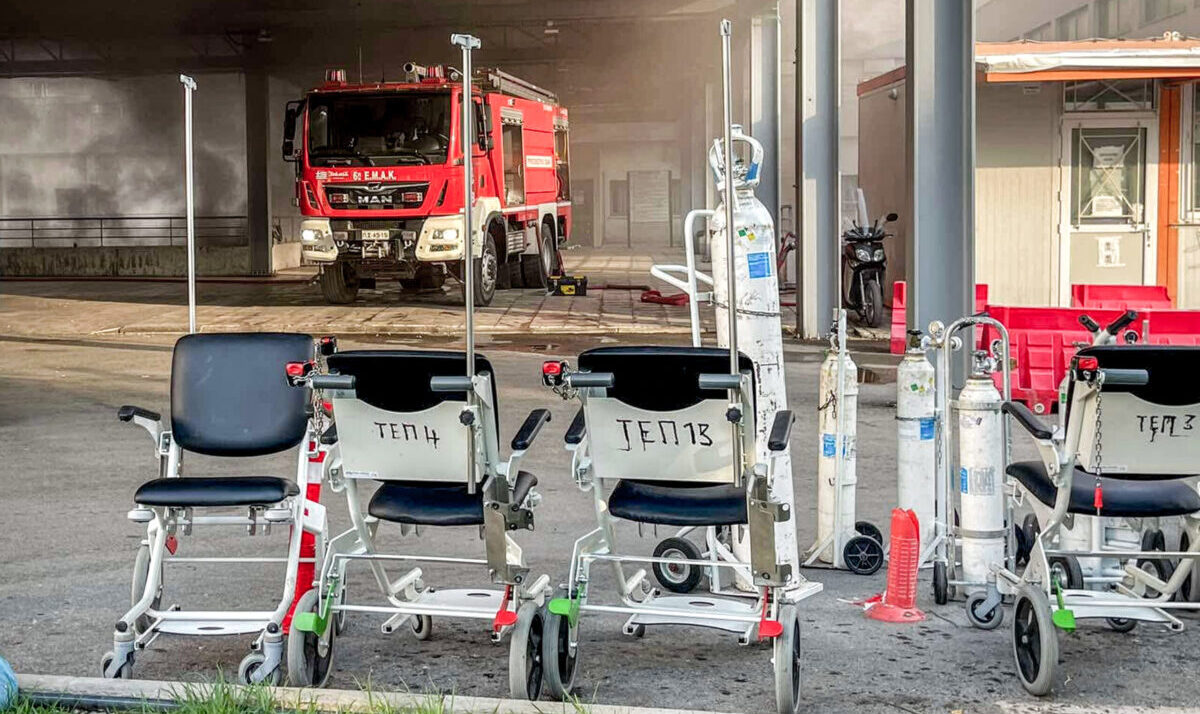 [379444] ΠΥΡΚΑΓΙΑ ΣΕ ΥΠΟΓΕΙΟ ΧΩΡΟ ΤΟΥ ΝΟΣΟΚΟΜΕΙΟΥ ΑΓΙΟΣ ΑΝΔΡΕΑΣ ΣΤΗ ΠΑΤΡΑ  (EUROKINISSI)