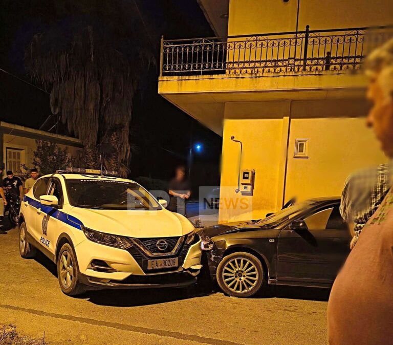 Φιλιατρά: Εμβόλισαν περιπολικό για να διαφύγουν – Δύο αστυνομικοί τραυματίες, μία σύλληψη, αναζητούνται τρεις
