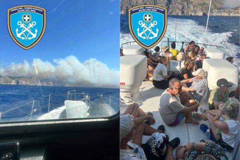 Φωτιά τώρα στα Κύθηρα – Φωτογραφίες: Το Λιμενικό απεγκλωβίζει 138 άτομα από την παραλία του Λημνιώνα