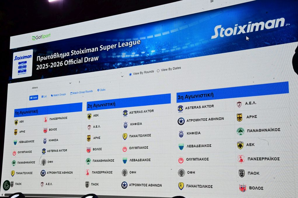 Κλήρωση Super League: Τα ντέρμπι και οι ημερομηνίες διεξαγωγής τους – Το πλήρες πρόγραμμα της σεζόν 2025/206