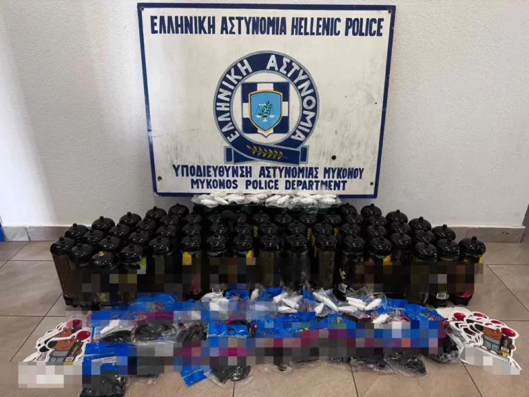 Μύκονος: Τρεις συλλήψεις για εμπόριο “αερίου γέλιου”